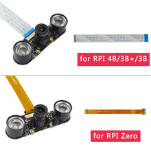 Charger l'image dans la galerie, 5MP Camera Focal Adjustable Night Vision Camera + IR Sensor Light + Holder for Raspberry Pi 4 Model B/3B+/3B/Zero