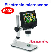 Charger l'image dans la galerie, 600X digital microscope electronic 4.3 inch HD LCD + metal stand