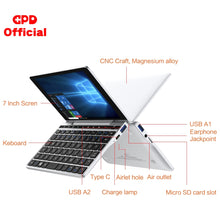 Charger l'image dans la galerie, New GPD Pocket 2 7 Inch Slim Mini PC Netbook Touch Screen CPU Intel Celeron 3965Y Windows 10