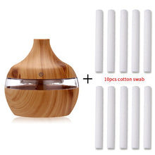 Charger l'image dans la galerie, saengQ Electric Humidifier Essential Aroma Oil Diffuser Ultrasonic Wood Grain Air Humidifier USB Mini Mist Maker LED Light For