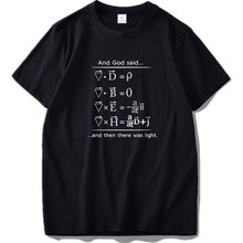 Charger l'image dans la galerie, Physics T shirt God Says Maxwell Equations 100% Cotton Geek Science EU Size