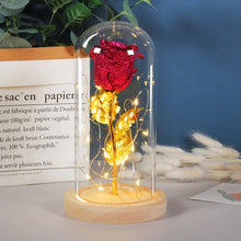 Charger l'image dans la galerie, Artificial Eternal Rose LED Light Beauty The Beast In Glass Cover Christmas