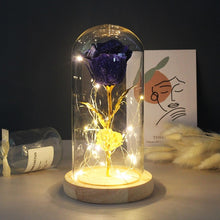 Charger l'image dans la galerie, Artificial Eternal Rose LED Light Beauty The Beast In Glass Cover Christmas