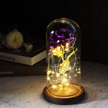 Charger l'image dans la galerie, Artificial Eternal Rose LED Light Beauty The Beast In Glass Cover Christmas