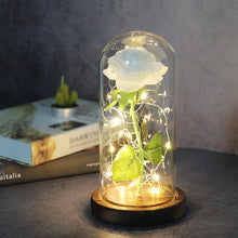 Charger l'image dans la galerie, Artificial Eternal Rose LED Light Beauty The Beast In Glass Cover Christmas