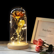 Charger l'image dans la galerie, Artificial Eternal Rose LED Light Beauty The Beast In Glass Cover Christmas