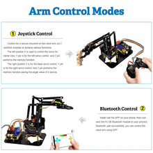 Charger l'image dans la galerie, Keyestudio 4DOF Acrylic Toys Robot Mechanical Arm Claw  Kit for Arduino DIY Robot

