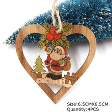 Charger l'image dans la galerie, 4PCS Star Printed Wooden Pendants Ornaments Xmas Tree Ornament DIY Wood Crafts Kids Gift for Home Christmas Party Decorations
