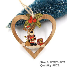 Charger l'image dans la galerie, 4PCS Star Printed Wooden Pendants Ornaments Xmas Tree Ornament DIY Wood Crafts Kids Gift for Home Christmas Party Decorations
