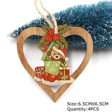 Charger l'image dans la galerie, 4PCS Star Printed Wooden Pendants Ornaments Xmas Tree Ornament DIY Wood Crafts Kids Gift for Home Christmas Party Decorations
