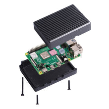 Charger l'image dans la galerie, GeeekPi Black / Dark Gray Metal Case Enclosure Cover Shell with Heat Sinks for Raspberry Pi 4B Pi 4 Model B
