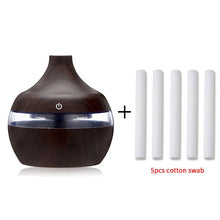 Charger l'image dans la galerie, saengQ Electric Humidifier Essential Aroma Oil Diffuser Ultrasonic Wood Grain Air Humidifier USB Mini Mist Maker LED Light For
