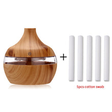 Charger l'image dans la galerie, saengQ Electric Humidifier Essential Aroma Oil Diffuser Ultrasonic Wood Grain Air Humidifier USB Mini Mist Maker LED Light For
