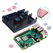 Charger l'image dans la galerie, GeeekPi Black / Dark Gray Metal Case Enclosure Cover Shell with Heat Sinks for Raspberry Pi 4B Pi 4 Model B
