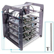 Charger l'image dans la galerie, 52Pi Rack Tower 4 Layer Cooling Fan LED RGB Raspberry Pi 4 B / 3 B + / 3 B / Jetson Nano
