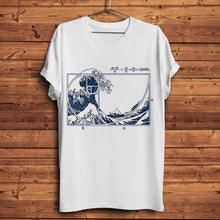 Charger l'image dans la galerie, Fibonacci sequence in The Great Wave off Kanagawa t shirt homme new white short sleeve men casual tshirt unisex geek streetwear

