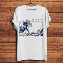 Charger l'image dans la galerie, Fibonacci sequence in The Great Wave off Kanagawa t shirt homme new white short sleeve men casual tshirt unisex geek streetwear
