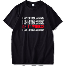 Charger l'image dans la galerie, While Alive  Programmer T shirt Live Eat Code Eat Sleep Simple Letter Design Geek Coder Tshirt EU Size
