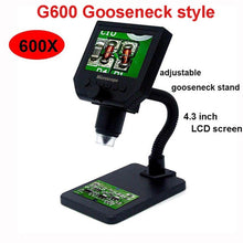 Charger l'image dans la galerie, 600X  digital microscope electronic 4.3 inch HD LCD +  metal stand
