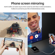 Charger l'image dans la galerie, AUN MINI Projector X3, Portable 1080P, 3D Beamer, HDMI, LED Laser . Android/IOS

