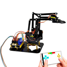 Charger l'image dans la galerie, Keyestudio 4DOF Acrylic Toys Robot Mechanical Arm Claw  Kit for Arduino DIY Robot
