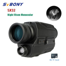 Charger l'image dans la galerie, SVBONY 5x32 Infrared Digital Night Vision Monocular with 8G TF card  200M range Hunting Monocular Thermal imager for hunting

