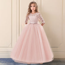 Charger l'image dans la galerie, Red Girl Lace Embroidery Christmas Birthday Party Dress Flower Wedding Gown Formal Kids Dresses For Girls Teen Clothes 6 14 Yrs
