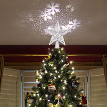 Charger l'image dans la galerie, Creative Christmas Tree Topper Star Lights 3D Top Light Projection Lamp Christmas Party Decoration for Home Rotation Projector
