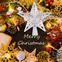 Charger l'image dans la galerie, Creative Christmas Tree Topper Star Lights 3D Top Light Projection Lamp Christmas Party Decoration for Home Rotation Projector
