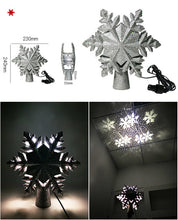 Charger l'image dans la galerie, Creative Christmas Tree Topper Star Lights 3D Top Light Projection Lamp Christmas Party Decoration for Home Rotation Projector
