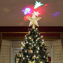 Charger l'image dans la galerie, Creative Christmas Tree Topper Star Lights 3D Top Light Projection Lamp Christmas Party Decoration for Home Rotation Projector
