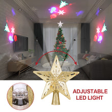 Charger l'image dans la galerie, Creative Christmas Tree Topper Star Lights 3D Top Light Projection Lamp Christmas Party Decoration for Home Rotation Projector
