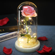 Charger l'image dans la galerie, Artificial Eternal Rose  LED Light Beauty The Beast In Glass Cover Christmas
