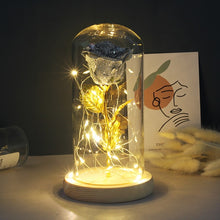 Charger l'image dans la galerie, Artificial Eternal Rose  LED Light Beauty The Beast In Glass Cover Christmas
