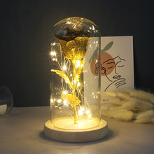 Charger l'image dans la galerie, Artificial Eternal Rose  LED Light Beauty The Beast In Glass Cover Christmas
