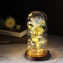 Charger l'image dans la galerie, Artificial Eternal Rose  LED Light Beauty The Beast In Glass Cover Christmas
