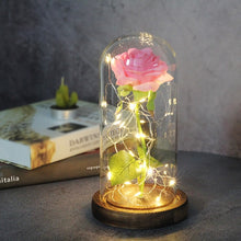 Charger l'image dans la galerie, Artificial Eternal Rose  LED Light Beauty The Beast In Glass Cover Christmas
