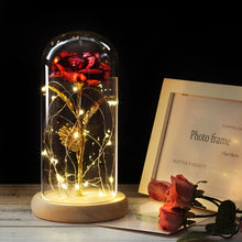 Charger l'image dans la galerie, Artificial Eternal Rose  LED Light Beauty The Beast In Glass Cover Christmas
