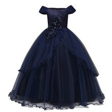 Charger l'image dans la galerie, Red Girl Lace Embroidery Christmas Birthday Party Dress Flower Wedding Gown Formal Kids Dresses For Girls Teen Clothes 6 14 Yrs
