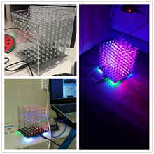 Charger l'image dans la galerie, diy electronic  3D multicolor led light cubeeds kit with Excellent animations 3D8 8x8x8
